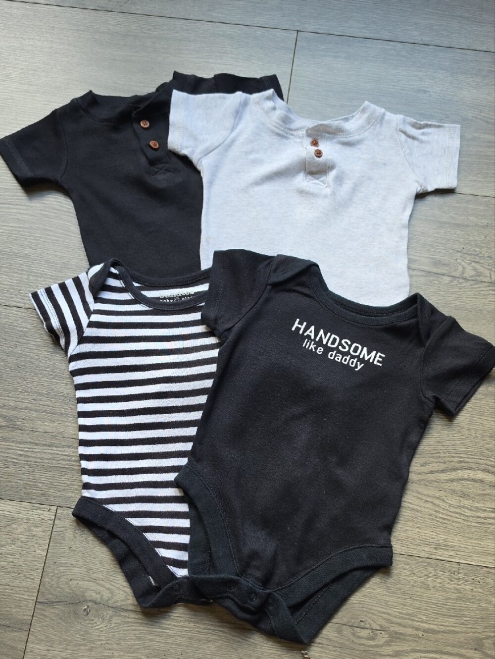 Bundles Baby Place Handsome Like Daddy Black Baby One-Piece Bodysuit - Pack of 4
